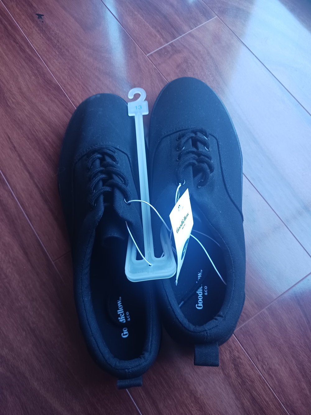 Goodfellow & Co Black Men's Lace-Up Canvas Sneakers - Picture 3 of 10